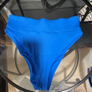 Aerie High-Waisted Cheeky Bikini Bottom in Blue